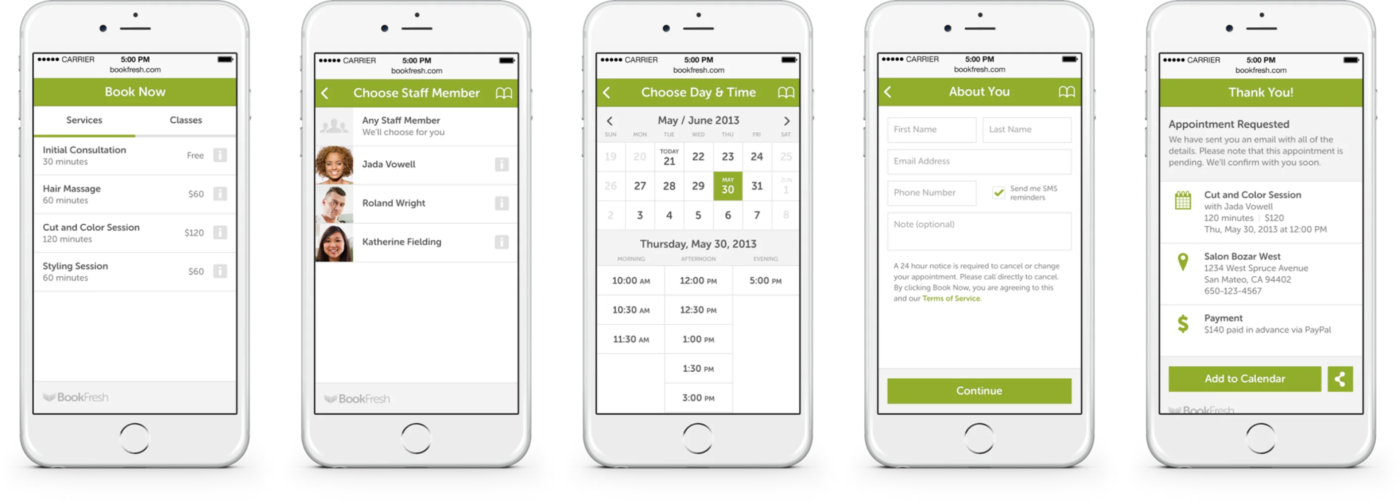 BookFresh Customer Portal