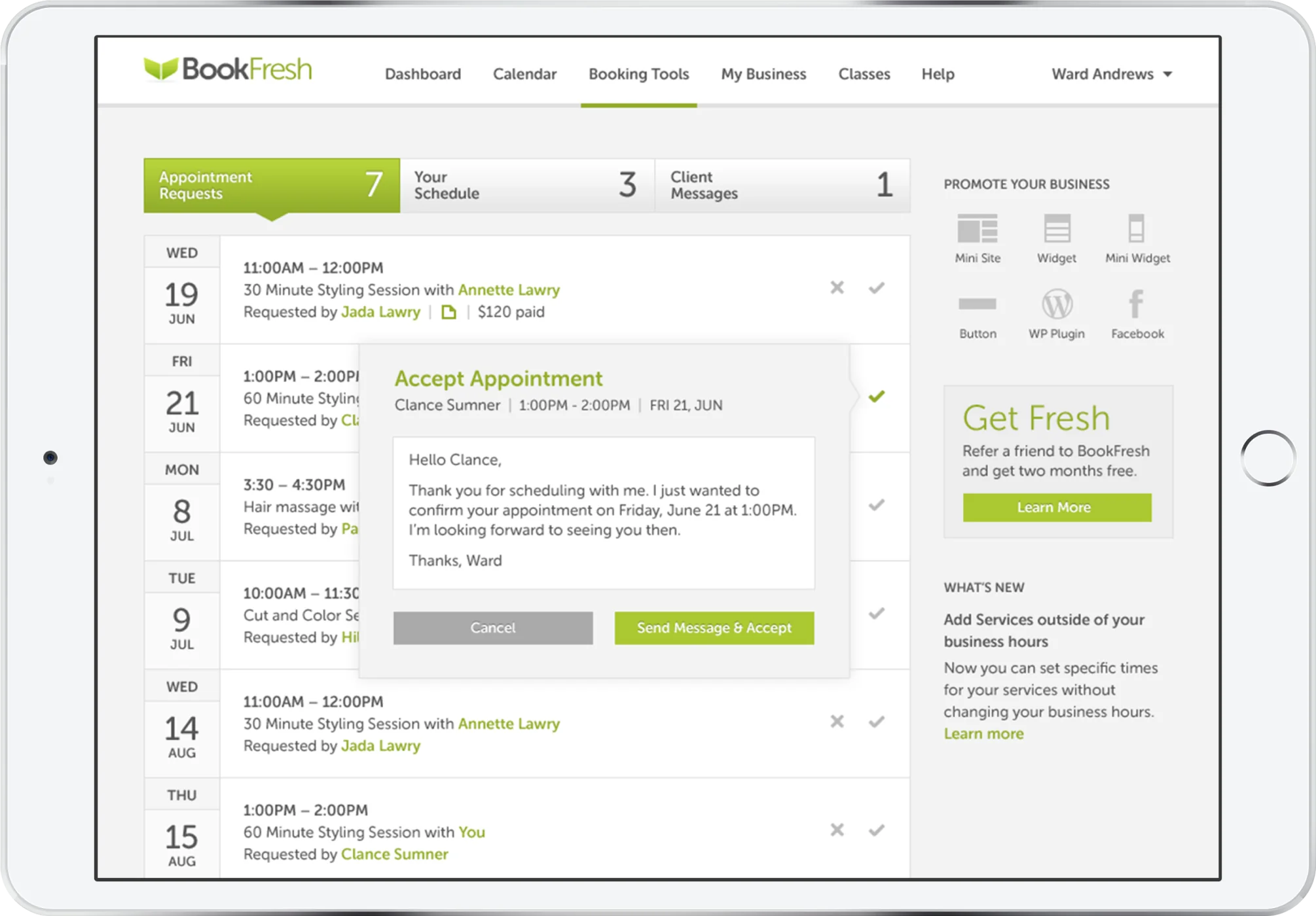 BookFresh Scheduling App